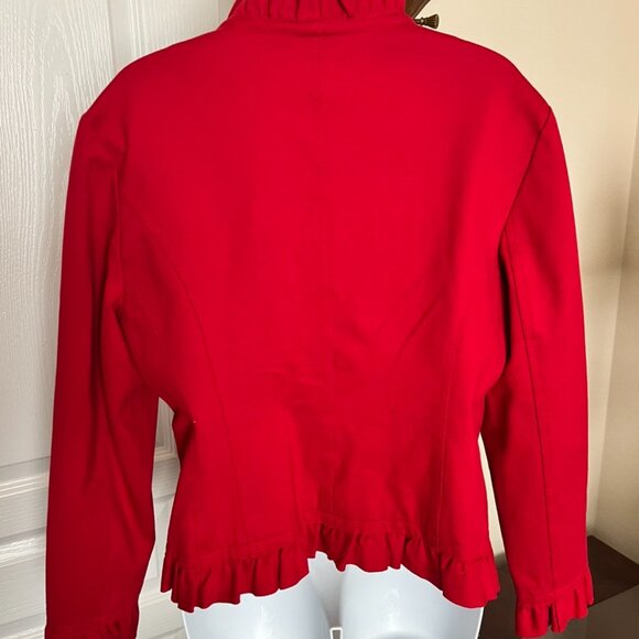 INC International Concepts Red Ruffle Jacket - Picture 5 of 6